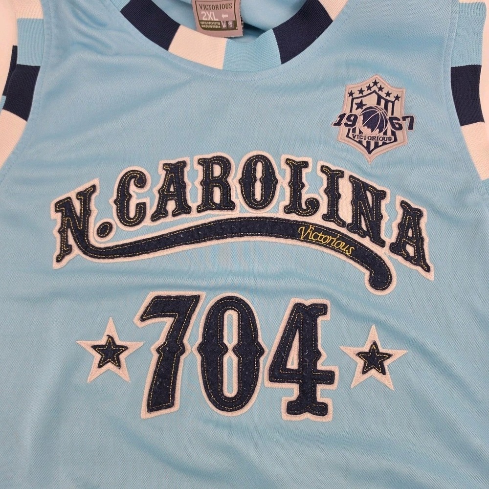 Victorious North Carolina 704 Basketball Jersey 2XL Light Blue Streetwear Mesh
